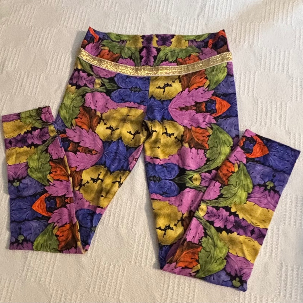 KRISTINA MAK Floral Leggings Size Small